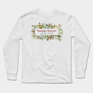 Hebrew Shabbat Shalom Judaica Long Sleeve T-Shirt